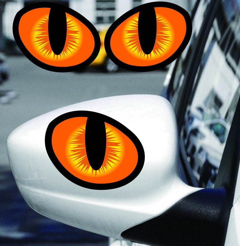 3D-наклейка с имитацией кошачьего глаза, светоотражающие глаза, наклейка на зеркало заднего вида, имитация царапин, цена пары наклеек на автомобиль F-31