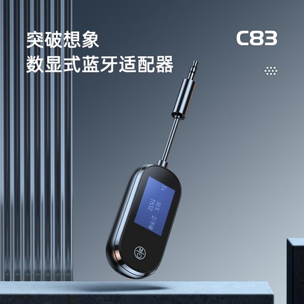 Bluetooth-приемник с дисплеем и Bluetooth-передатчиком. Беспроводной аудиоадаптер 2-в-1 для автомобильной аудиосистемы.