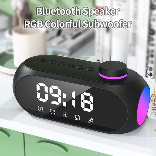 Новый Bluetooth-динамик S18 с RGB-будильником, массивным сабвуфером, портативными мини-часами, настольным домашним динамиком