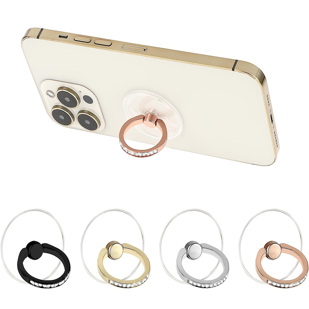 Прозрачное кристаллическое кольцо-пряжка для мобильного телефона с металлическим кольцом-держателем для мобильного телефона, креативное прозрачное акриловое кольцо-держатель для ПК