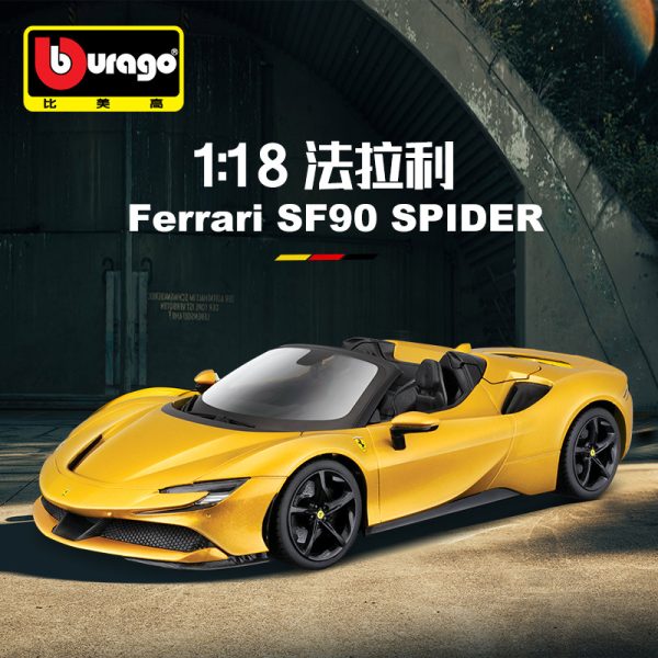 Модель автомобиля Ferrari SF90 из сплава 1:18, коллекционная модель автомобиля из металла, оптовая продажа, подарок