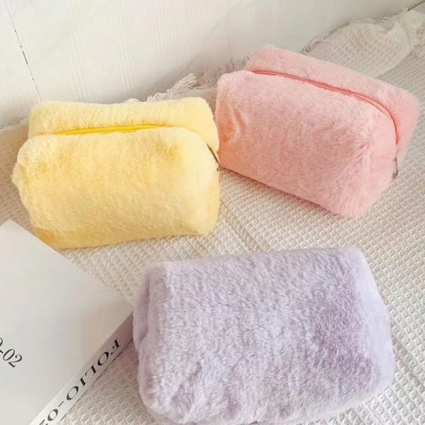 Мягкая косметичка цвета макарон, вместительная, сладкая, сумка для хранения, высокая ценность