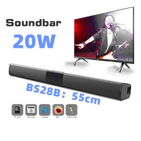 Длинная звуковая панель Crossbound BS28B, Bluetooth-колонка, тяжелый сабвуфер, мощный беспроводной пульт дистанционного управления, большой динамик RCA для телевизора