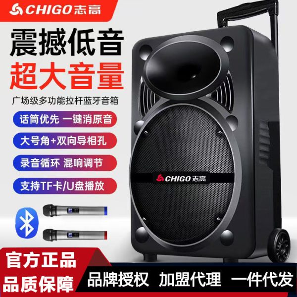 Chigo Outdoor Square Dance Trolley Speaker, перезаряжаемый беспроводной Bluetooth-сабвуфер для караоке, динамик, прямые продажи от производителя