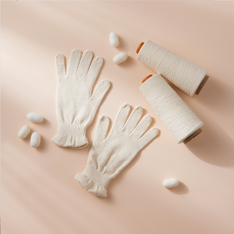 Шелковая маска для рук Sujin, шелковые перчатки с пятью пальцами, женские, для вождения, белые, теплые, увлажняющие, для красоты рук, для осени и зимы, для езды на велосипеде, новые