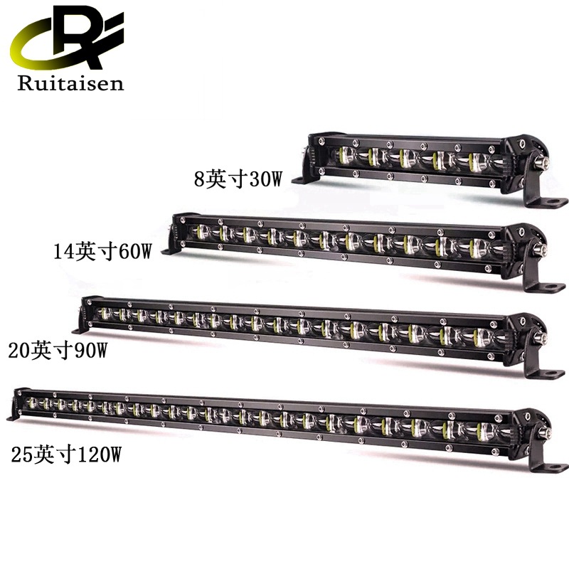 Ультратонкая светодиодная лента с одним рядом фар, линза 6D, внедорожный передний бампер, центральная решетка, дополнительное освещение, модифицированный автомобильный прожектор
