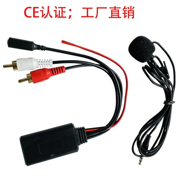 Автомобильный Bluetooth-модуль, 2 RCA-кабеля-адаптера, аудиокабель AUX, аудиокабель RCA с микрофоном 12 В