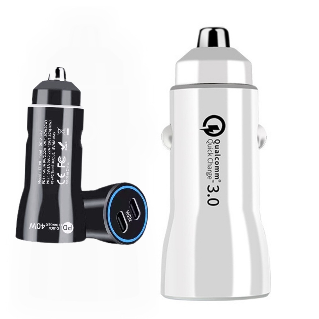 Автомобильное зарядное устройство PD 38 Вт, новое зарядное устройство QC3.0 с двумя USB-портами, быстрая зарядка, зарядка через USB-порт Type-C