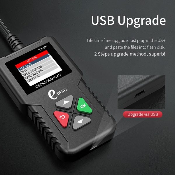 Считыватель кодов неисправностей двигателя OBD2 YA-101, бортовой компьютерный диагностический прибор для автомобиля