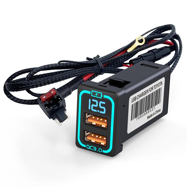 Подходит для Toyota Levin с двумя двигателями Corolla, с двумя USB-разъемами и дисплеем напряжения. Автомобильное зарядное устройство с автомобильными принадлежностями.
