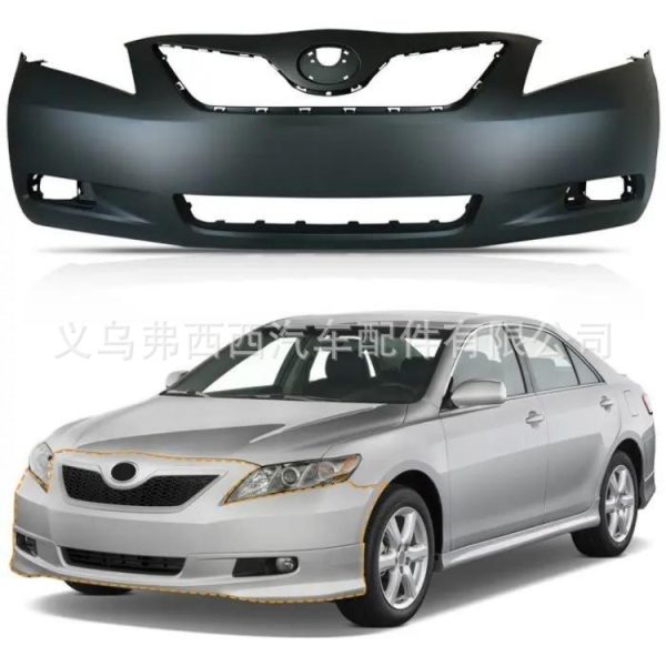 Подходит для Toyota Camry 2007-2009, передний бампер с центральной решеткой, черный бампер, оптовая продажа