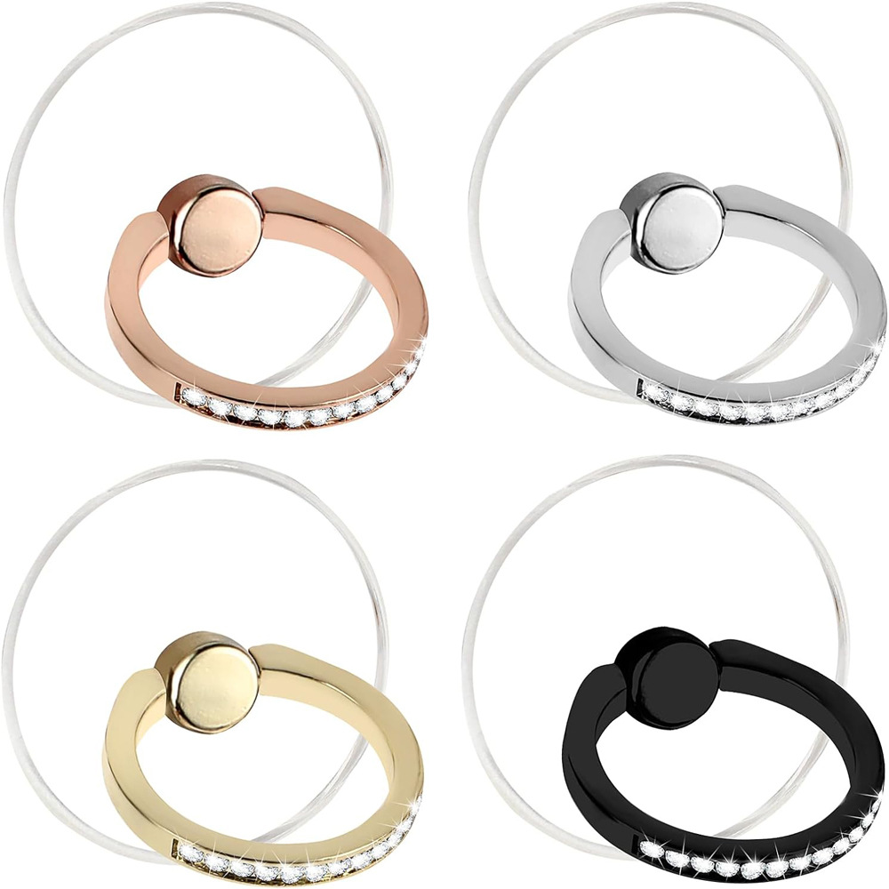 Серебряное кольцо с бриллиантом, пряжка, белое стальное кольцо, ленивая наклейка, держатель, кристально-акриловое прозрачное кольцо, держатель