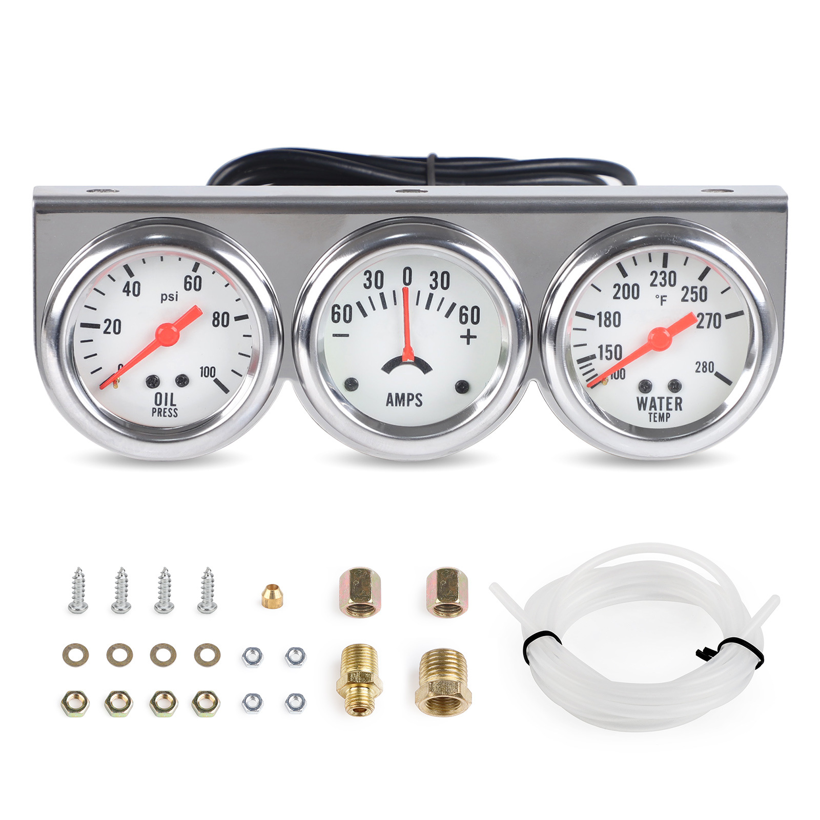 Прямая подача производителя 2-дюймового 52 мм12V Автомобильный модифицированный универсальный тройной приборное давление масла/температура воды/ток