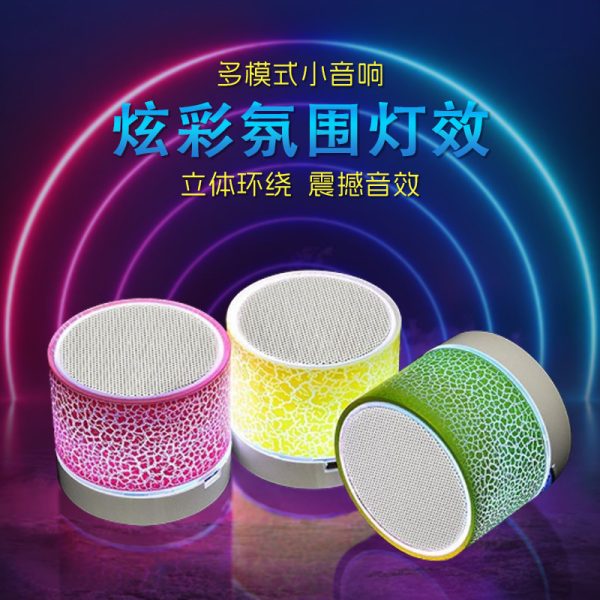 Новый мини-трещиноватый Bluetooth-динамик, портативная карта, подключаемый сабвуфер, светодиодный светящийся беспроводной динамик, подарок
