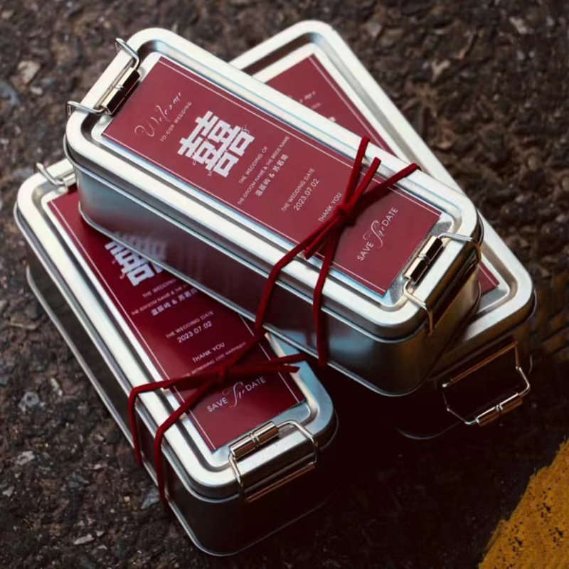 Свадебная подарочная коробка для конфет, жестяная коробка для торта с ананасом, свадебная подарочная коробка, жестяная банка, прямоугольная жестяная коробка, жестяная пряжка