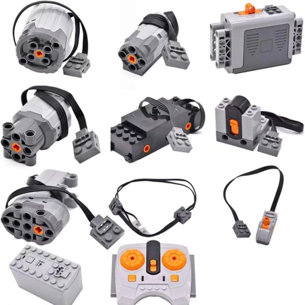 Аксессуары MOC Technology PF для строительства блоков двигателя M, аккумуляторная батарея, приемник, переключатель, двигатель поезда, совместимый с Lego