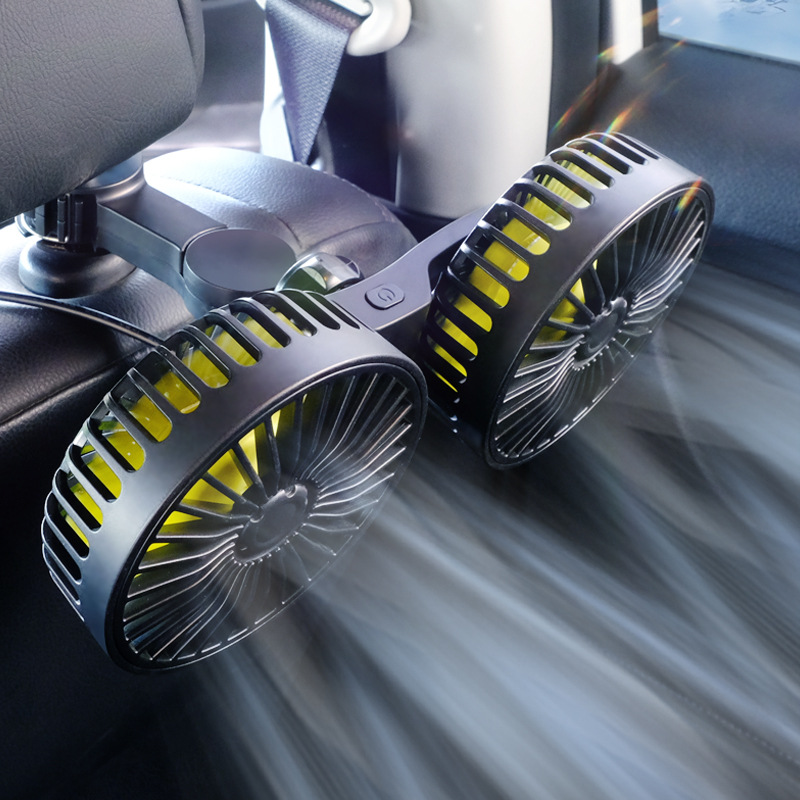 Подголовник заднего сиденья Cheshan F4208 с двумя вентиляторами, бесщеточный двигатель USB, креативное и практичное использование в салоне автомобиля